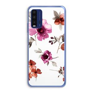 CaseCompany Geschilderde bloemen: Xiaomi Redmi 9T Transparant Hoesje
