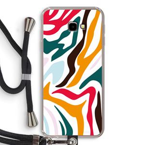 CaseCompany Colored Zebra: Samsung Galaxy J4 Plus Transparant Hoesje met koord