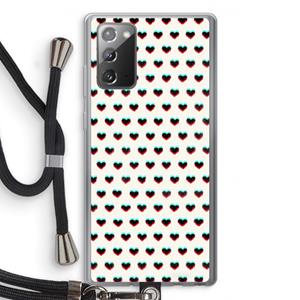 CaseCompany Hartjes: Samsung Galaxy Note 20 / Note 20 5G Transparant Hoesje met koord