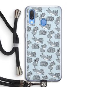 CaseCompany Poezen: Samsung Galaxy A40 Transparant Hoesje met koord