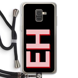 CaseCompany Monogram: Samsung Galaxy A8 (2018) Transparant Hoesje met koord