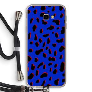 CaseCompany Blue Leopard: Samsung Galaxy J4 Plus Transparant Hoesje met koord
