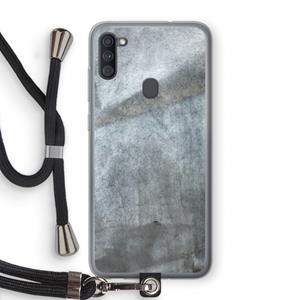 CaseCompany Grey Stone: Samsung Galaxy A11 Transparant Hoesje met koord