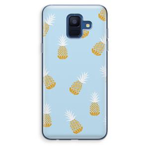 CaseCompany Ananasjes: Samsung Galaxy A6 (2018) Transparant Hoesje