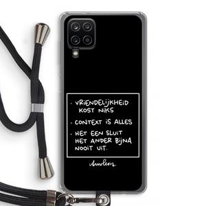 CaseCompany Mijn Motto's: Samsung Galaxy A12 Transparant Hoesje met koord