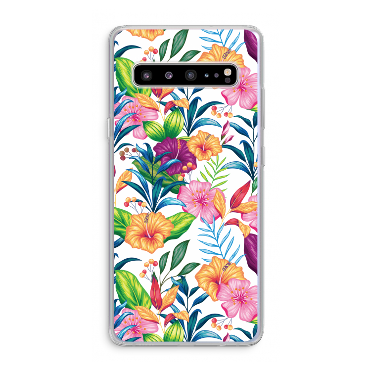 CaseCompany Tropisch 2: Samsung Galaxy S10 5G Transparant Hoesje