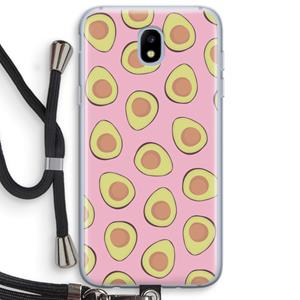 CaseCompany Dancing avocados: Samsung Galaxy J5 (2017) Transparant Hoesje met koord