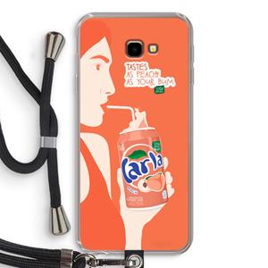CaseCompany Peach please!: Samsung Galaxy J4 Plus Transparant Hoesje met koord