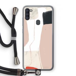 CaseCompany Lava: Samsung Galaxy A11 Transparant Hoesje met koord