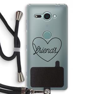 CaseCompany Friends heart black: Sony Xperia XZ2 Compact Transparant Hoesje met koord
