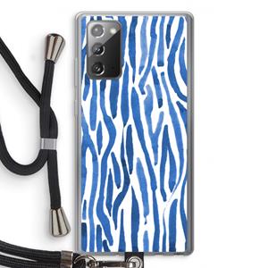 CaseCompany Blauwe nerven: Samsung Galaxy Note 20 / Note 20 5G Transparant Hoesje met koord