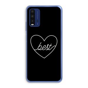 CaseCompany Best heart black: Xiaomi Redmi 9T Transparant Hoesje