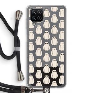CaseCompany Uilen: Samsung Galaxy A12 Transparant Hoesje met koord