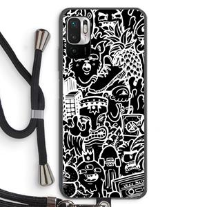 CaseCompany Vexx Black Mixtape: Xiaomi Redmi Note 10 5G Transparant Hoesje met koord