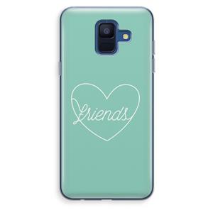CaseCompany Friends heart pastel: Samsung Galaxy A6 (2018) Transparant Hoesje