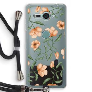 CaseCompany Peachy flowers: Sony Xperia XZ2 Compact Transparant Hoesje met koord