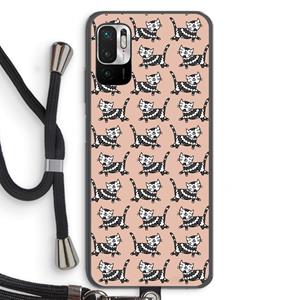 CaseCompany Zwarte poes: Xiaomi Redmi Note 10 5G Transparant Hoesje met koord