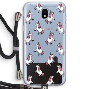 CaseCompany Eenhoorns overal: Samsung Galaxy J5 (2017) Transparant Hoesje met koord