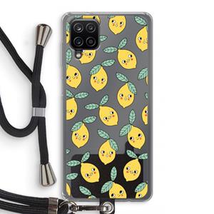 CaseCompany Citroenen: Samsung Galaxy A12 Transparant Hoesje met koord