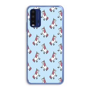 CaseCompany Eenhoorns overal: Xiaomi Redmi 9T Transparant Hoesje