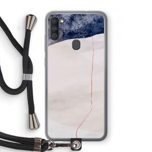 CaseCompany Stone White: Samsung Galaxy A11 Transparant Hoesje met koord