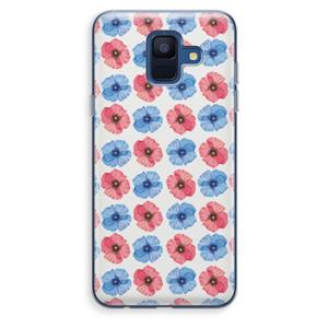 CaseCompany Klaproosjes: Samsung Galaxy A6 (2018) Transparant Hoesje