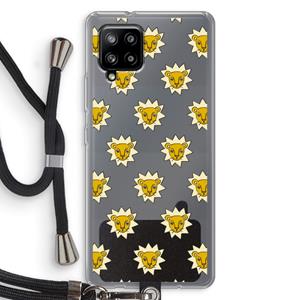 CaseCompany Leeuwenkoppen: Samsung Galaxy A42 5G Transparant Hoesje met koord