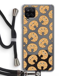 CaseCompany Croissant: Samsung Galaxy A12 Transparant Hoesje met koord