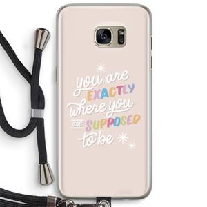 CaseCompany Right Place: Samsung Galaxy S7 Edge Transparant Hoesje met koord