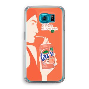 CaseCompany Peach please!: Samsung Galaxy S6 Transparant Hoesje