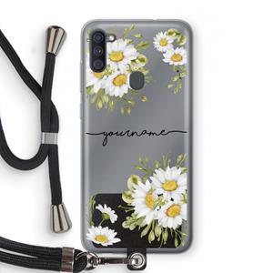 CaseCompany Daisies: Samsung Galaxy A11 Transparant Hoesje met koord