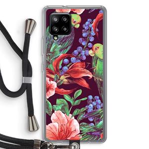 CaseCompany Papegaaien: Samsung Galaxy A42 5G Transparant Hoesje met koord