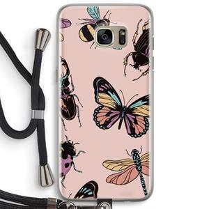 CaseCompany Tiny Bugs: Samsung Galaxy S7 Edge Transparant Hoesje met koord