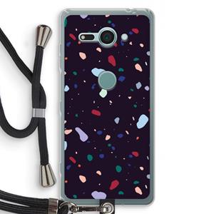 CaseCompany Dark Rounded Terrazzo: Sony Xperia XZ2 Compact Transparant Hoesje met koord