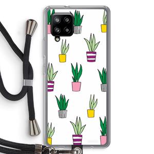 CaseCompany Sanseveria: Samsung Galaxy A42 5G Transparant Hoesje met koord