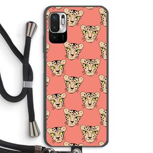 CaseCompany Tijger: Xiaomi Redmi Note 10 5G Transparant Hoesje met koord