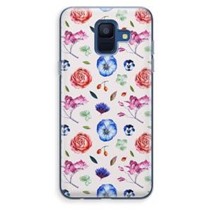 CaseCompany Bloemetjes: Samsung Galaxy A6 (2018) Transparant Hoesje