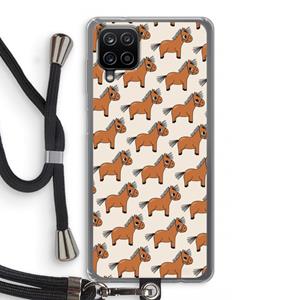 CaseCompany Pony: Samsung Galaxy A12 Transparant Hoesje met koord