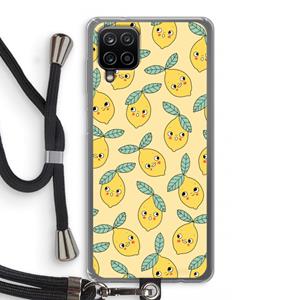 CaseCompany Citroenen: Samsung Galaxy A12 Transparant Hoesje met koord