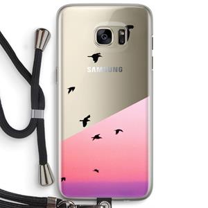 CaseCompany Fly away: Samsung Galaxy S7 Edge Transparant Hoesje met koord