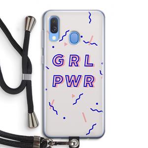 CaseCompany GRL PWR: Samsung Galaxy A40 Transparant Hoesje met koord