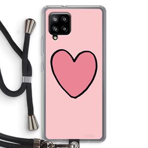 CaseCompany Hartje: Samsung Galaxy A42 5G Transparant Hoesje met koord
