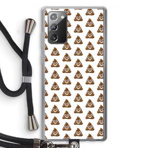 CaseCompany Poop emoji: Samsung Galaxy Note 20 / Note 20 5G Transparant Hoesje met koord