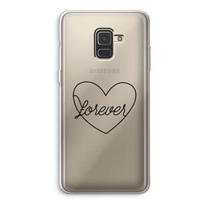 CaseCompany Forever heart black: Samsung Galaxy A8 (2018) Transparant Hoesje
