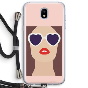CaseCompany Red lips: Samsung Galaxy J5 (2017) Transparant Hoesje met koord