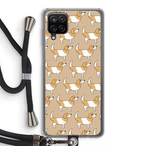 CaseCompany Doggy: Samsung Galaxy A12 Transparant Hoesje met koord