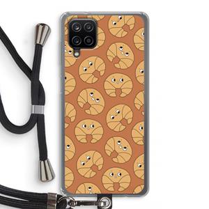 CaseCompany Croissant: Samsung Galaxy A12 Transparant Hoesje met koord