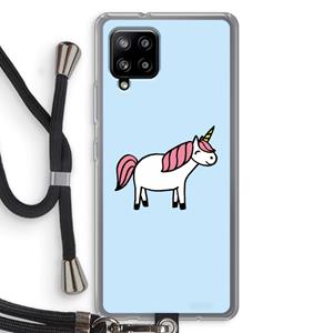 CaseCompany Eenhoorn: Samsung Galaxy A42 5G Transparant Hoesje met koord
