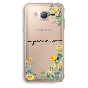 CaseCompany Gele bloemen: Samsung Galaxy J3 (2016) Transparant Hoesje