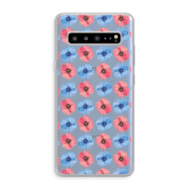 CaseCompany Klaproosjes: Samsung Galaxy S10 5G Transparant Hoesje